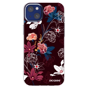 Picasee Apple iPhone 14 Plus Hülle - Transparentes Silikon - Dark Meadow