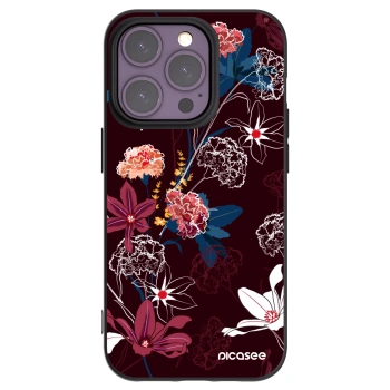 Picasee Apple iPhone 14 Pro Hülle - Schwarzes Silikon - Dark Meadow