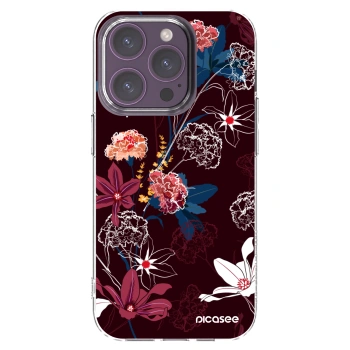 Picasee Apple iPhone 14 Pro Hülle - Transparentes Silikon - Dark Meadow