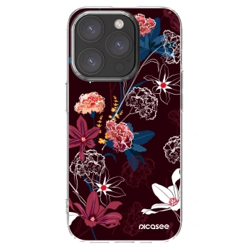Picasee Apple iPhone 15 Pro Hülle - Transparentes Silikon - Dark Meadow