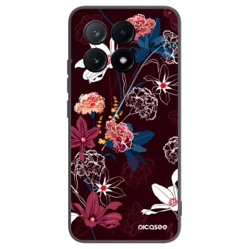 Picasee Xiaomi Poco X6 Pro Hülle - Schwarzes Silikon - Dark Meadow