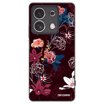 Picasee Xiaomi Redmi Note 13 4G Hülle - Schwarzes Silikon - Dark Meadow