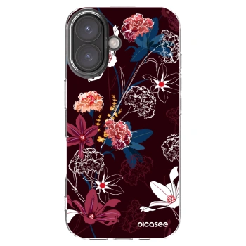Picasee Apple iPhone 16 Hülle - Transparentes Silikon - Dark Meadow
