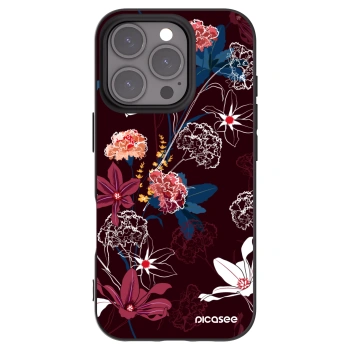 Picasee Apple iPhone 16 Pro Hülle - Schwarzes Silikon - Dark Meadow