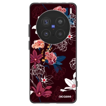 Picasee Vivo X200 Pro Hülle - Schwarzes Silikon - Dark Meadow