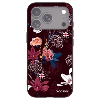 Picasee Apple iPhone 17 Pro Hülle - Schwarzes Silikon - Dark Meadow