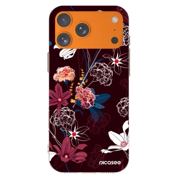 Picasee Apple iPhone 17 Pro Max Hülle - Transparentes Silikon - Dark Meadow