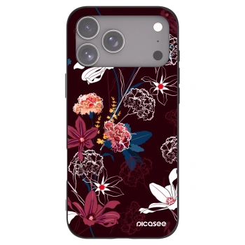 Picasee Apple iPhone 17 Pro Max Hülle - Schwarzes Silikon - Dark Meadow