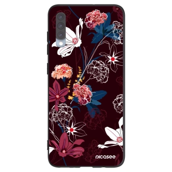 Picasee Samsung Galaxy A70 A705F Hülle - Schwarzes Silikon - Dark Meadow