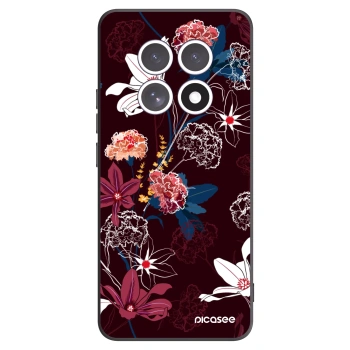 Picasee Xiaomi Redmi Note 15 Hülle - Schwarzes Silikon - Dark Meadow