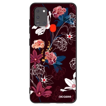 Picasee Samsung Galaxy A21s Hülle - Schwarzes Silikon - Dark Meadow