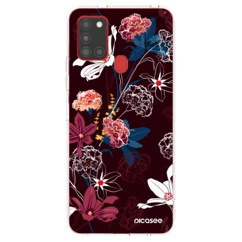Picasee Samsung Galaxy A21s Hülle - Transparentes Silikon - Dark Meadow