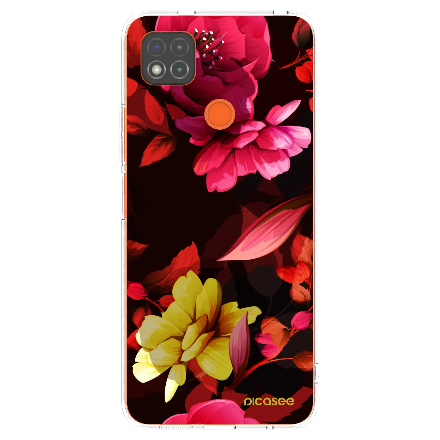 Picasee Xiaomi Redmi 9C Hülle - Transparentes Silikon - Dark Peonny