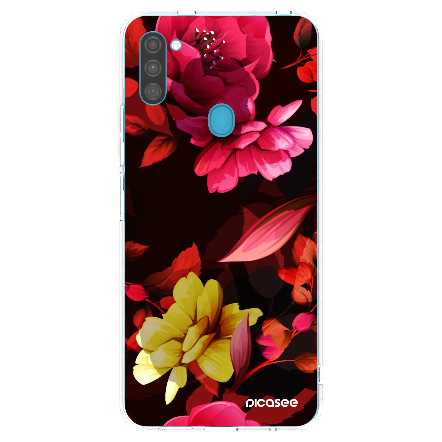 Picasee Samsung Galaxy M11 Hülle - Transparentes Silikon - Dark Peonny