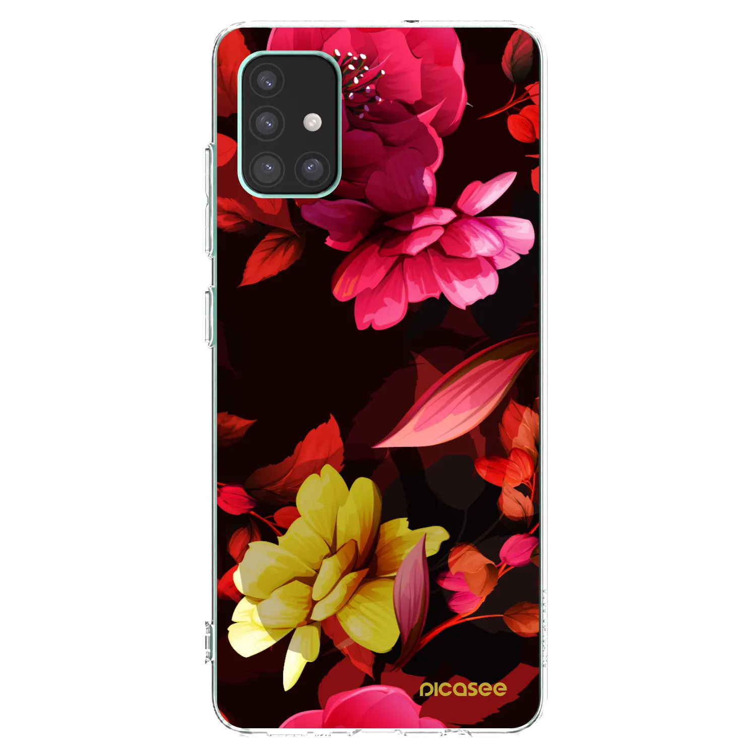Picasee Samsung Galaxy M51 M515F Hülle - Transparentes Silikon - Dark Peonny