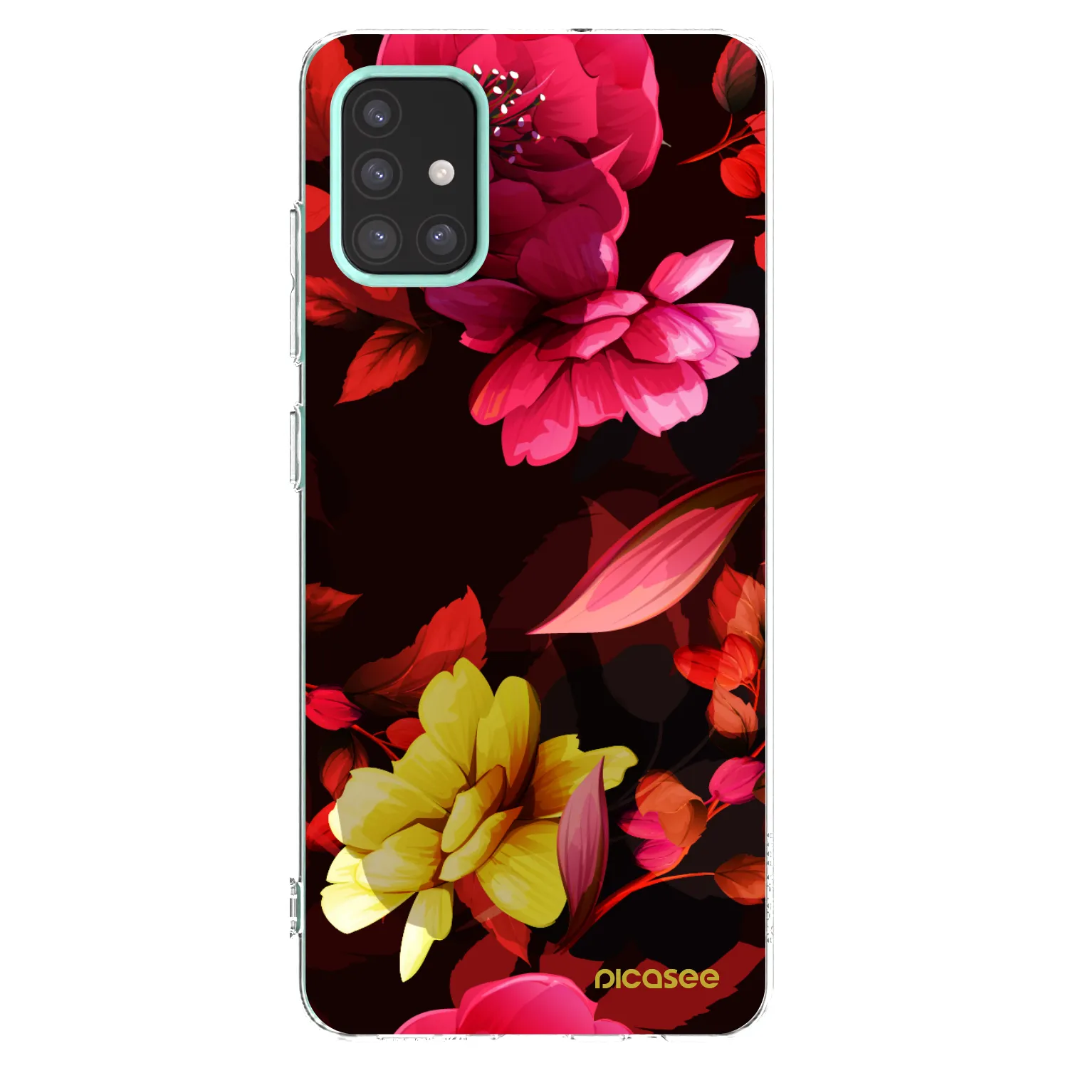 Picasee Samsung Galaxy M31s Hülle - Transparentes Silikon - Dark Peonny