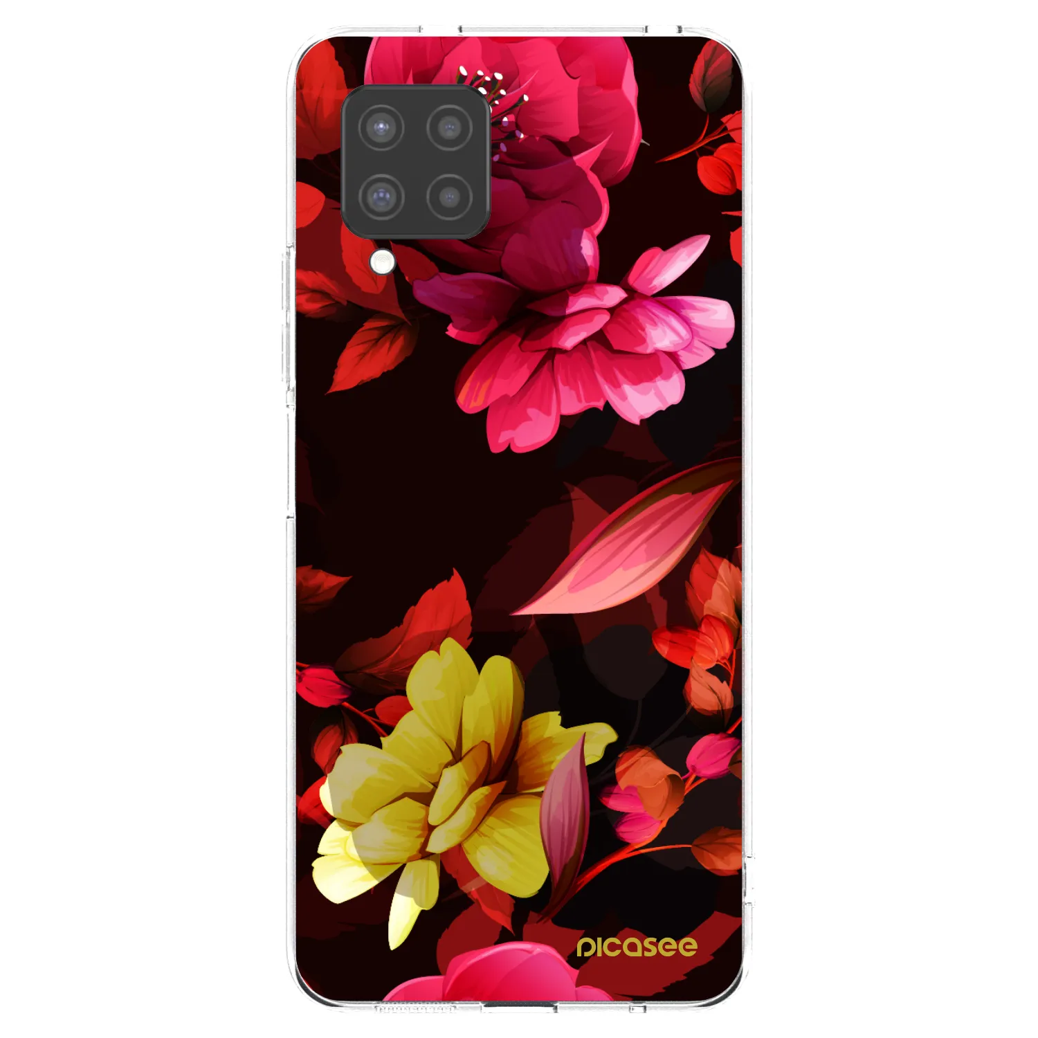 Picasee Samsung Galaxy A42 A426B Hülle - Transparentes Silikon - Dark Peonny