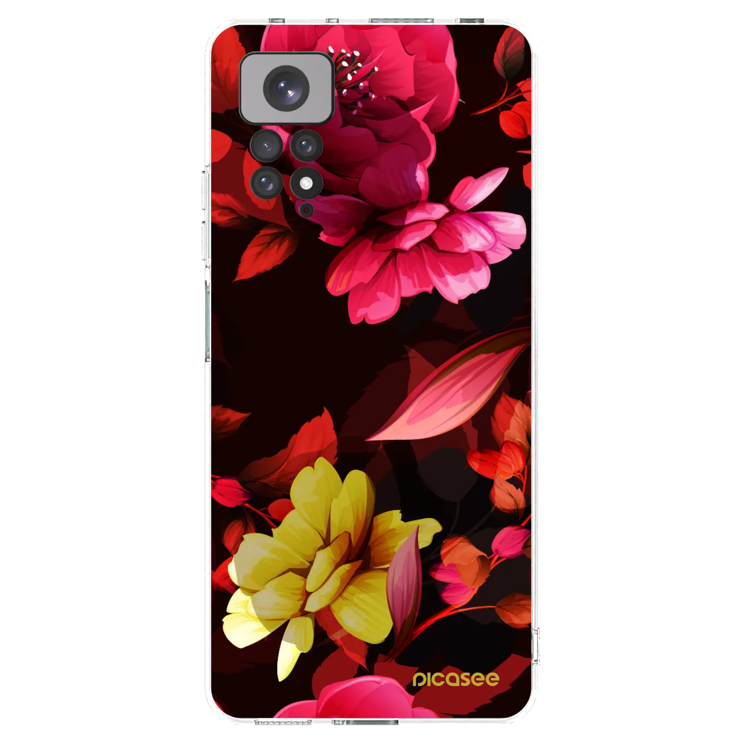 Picasee Xiaomi Redmi Note 11 Hülle - Transparentes Silikon - Dark Peonny