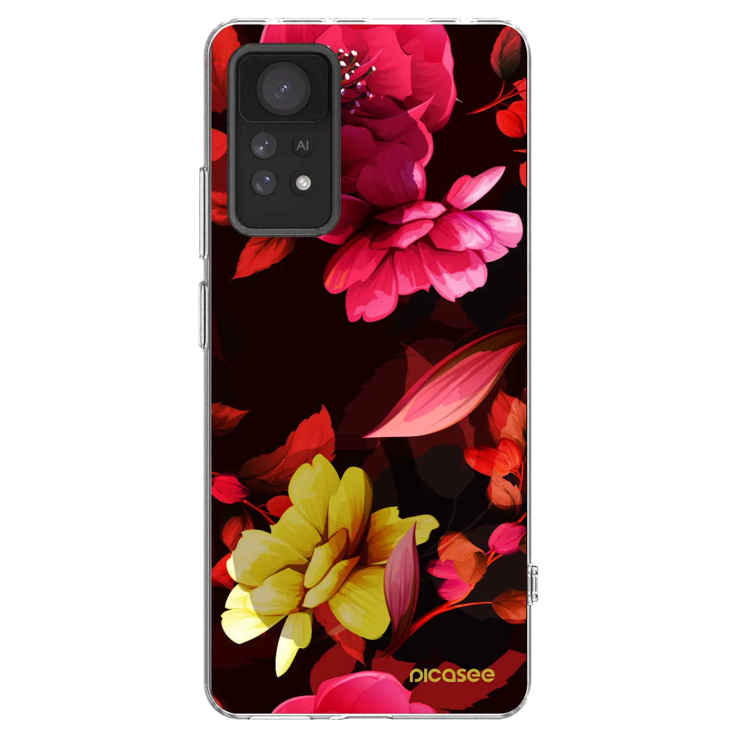 Picasee Xiaomi Redmi Note 11 Pro Hülle - Transparentes Silikon - Dark Peonny