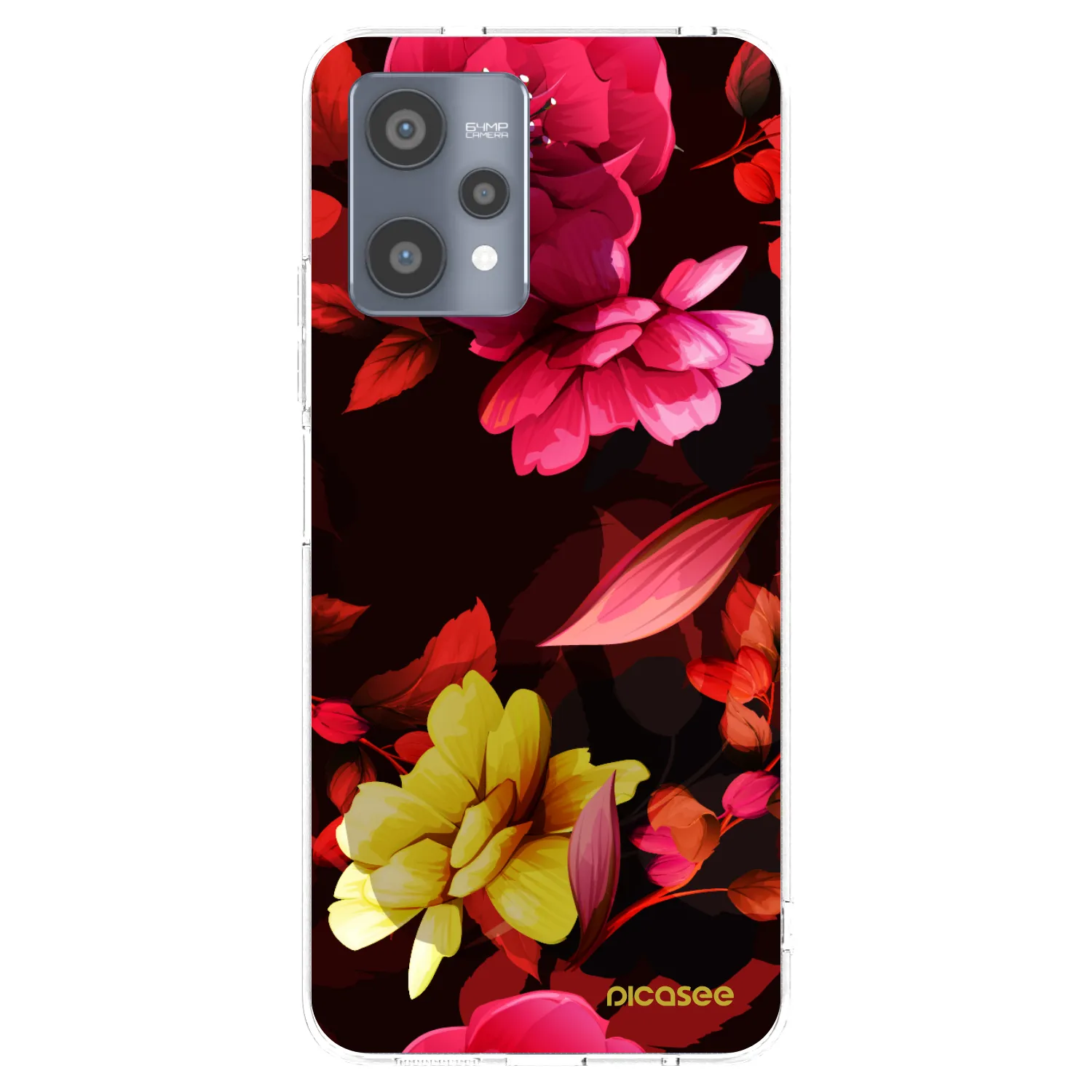 Picasee Realme 9 Pro 5G Hülle - Transparentes Silikon - Dark Peonny