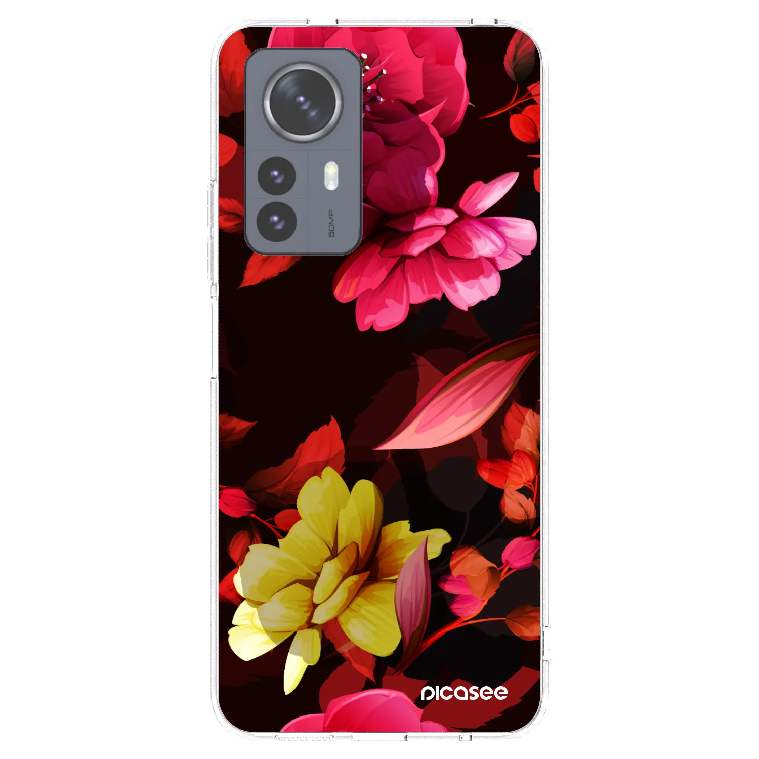 Picasee Xiaomi 12 Pro Hülle - Transparentes Silikon - Dark Peonny