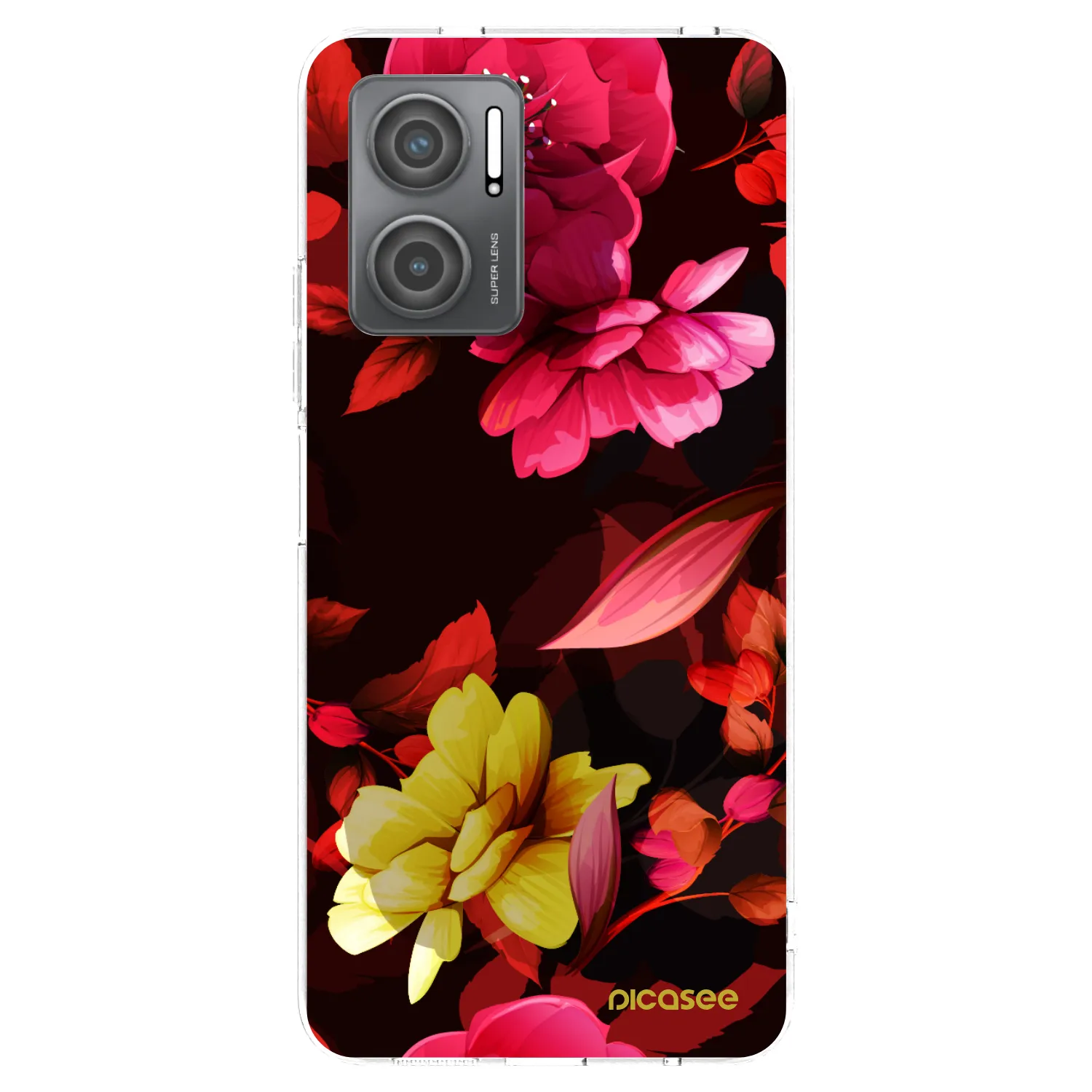 Picasee Xiaomi Redmi 10 5G Hülle - Transparentes Silikon - Dark Peonny