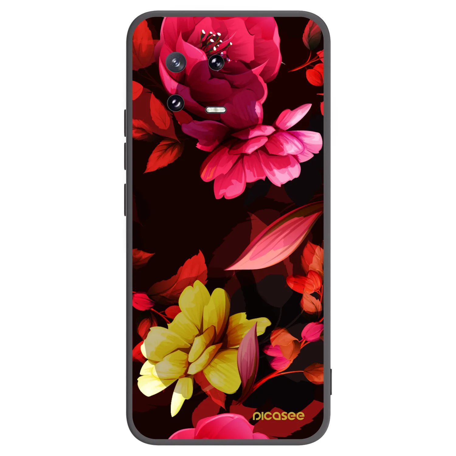 Picasee Xiaomi 13 Pro Hülle - Schwarzes Silikon - Dark Peonny