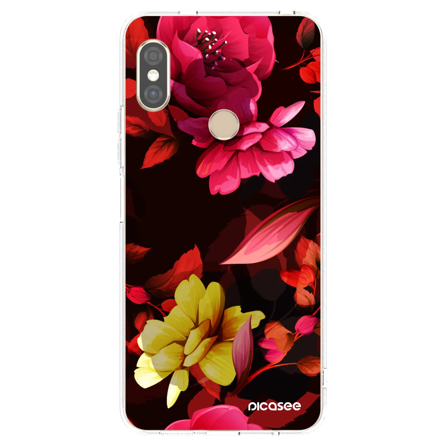 Picasee Xiaomi Redmi Note 5 Global Hülle - Transparentes Silikon - Dark Peonny