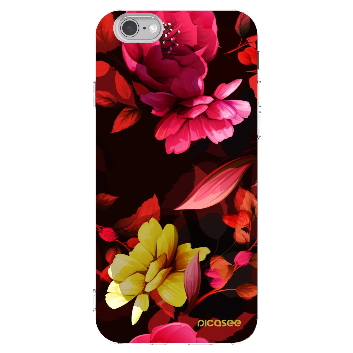 Picasee Apple iPhone 6/6S Hülle - Transparentes Silikon - Dark Peonny