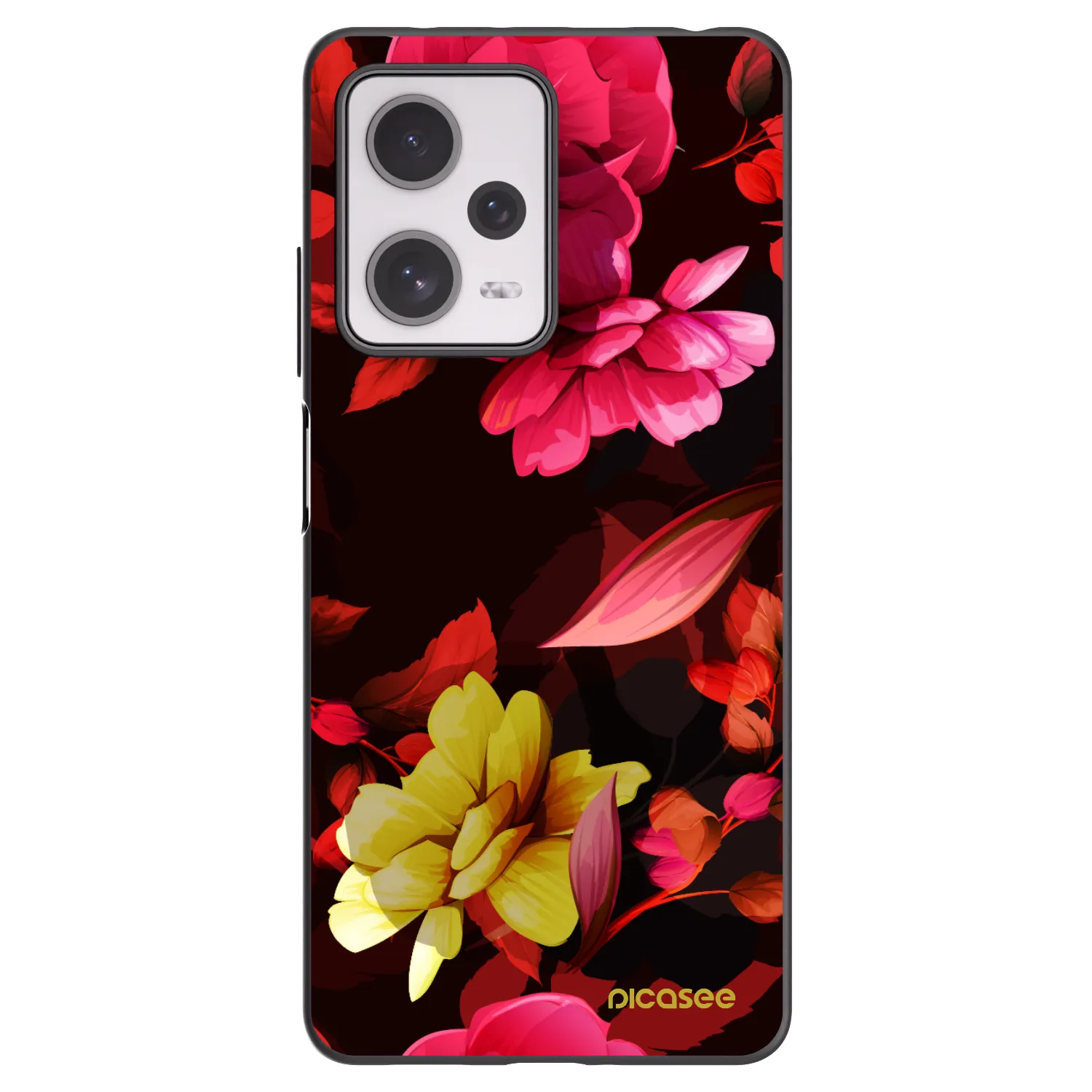 Picasee Xiaomi Redmi Note 12 Pro+ 5G Hülle - Schwarzes Silikon - Dark Peonny