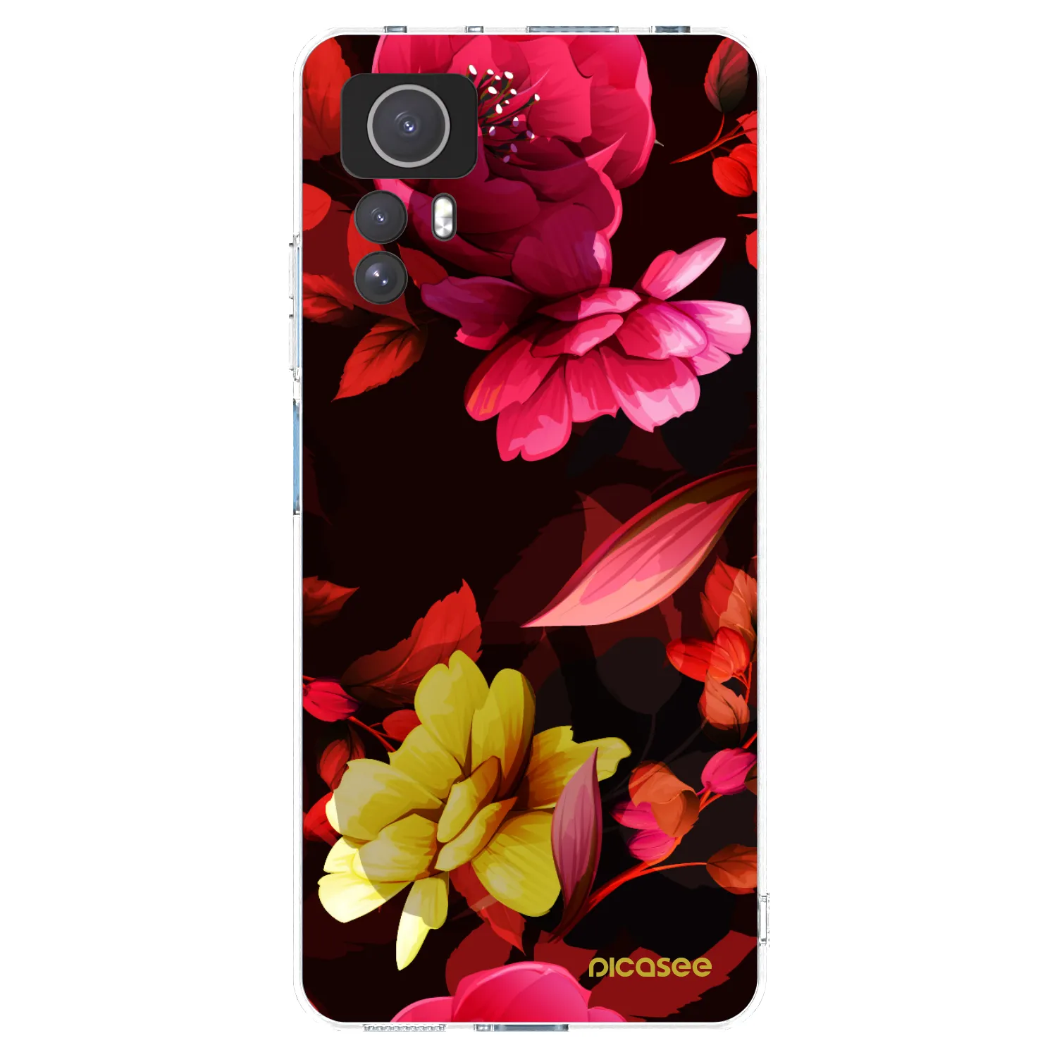 Picasee Xiaomi Redmi Note 12S Hülle - Transparentes Silikon - Dark Peonny