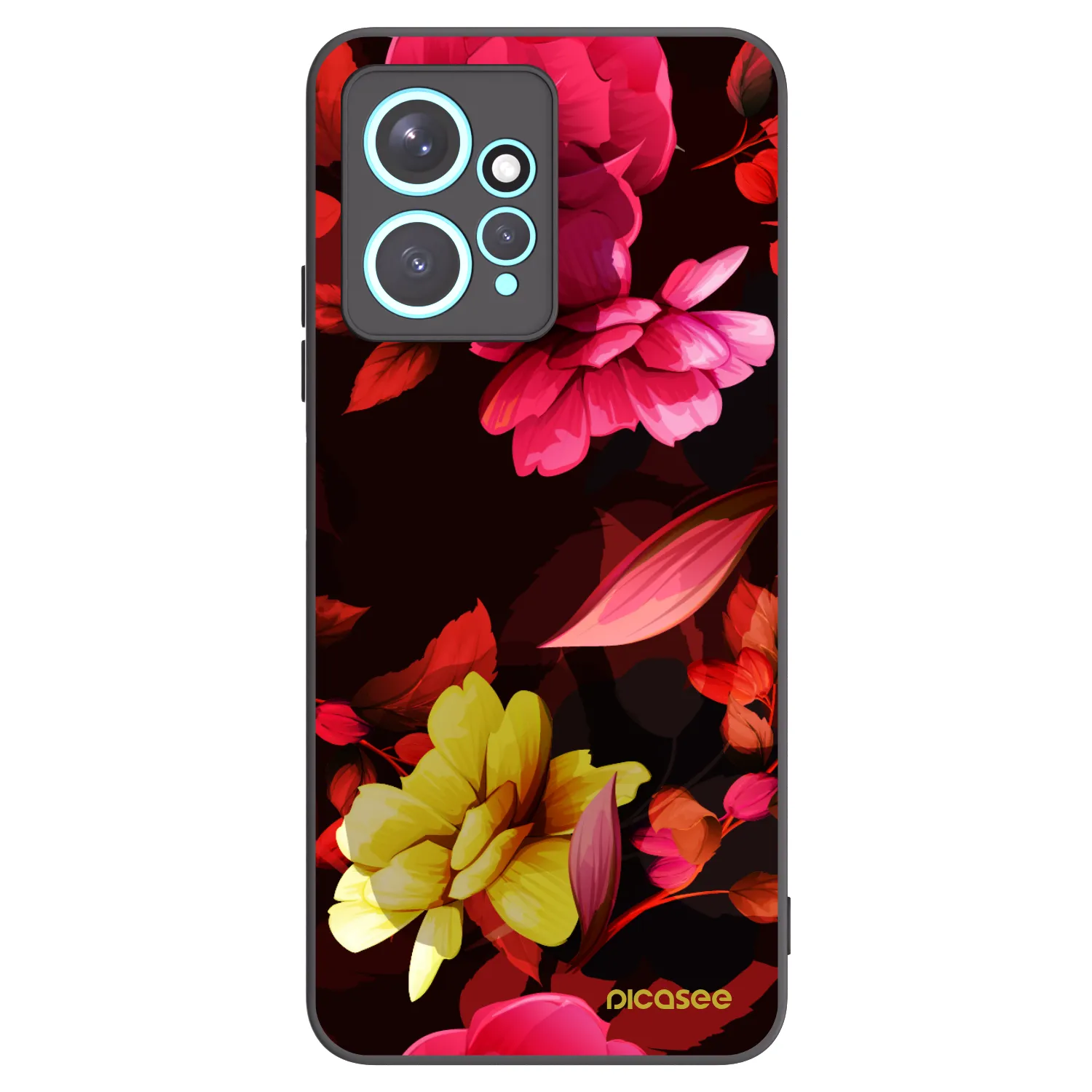 Picasee Xiaomi Redmi Note 12 4G Hülle - Schwarzes Silikon - Dark Peonny