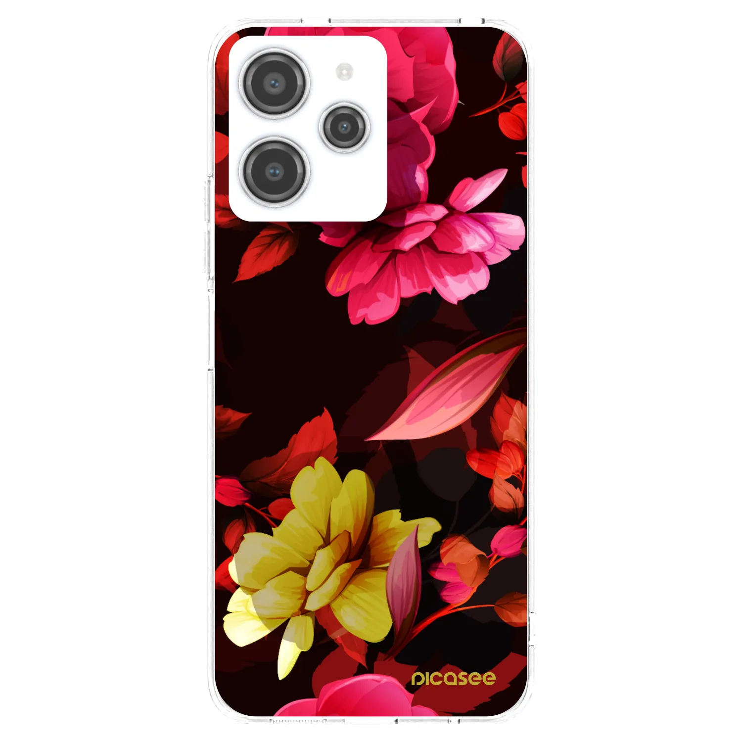 Picasee Xiaomi Redmi 12 4G Hülle - Transparentes Silikon - Dark Peonny