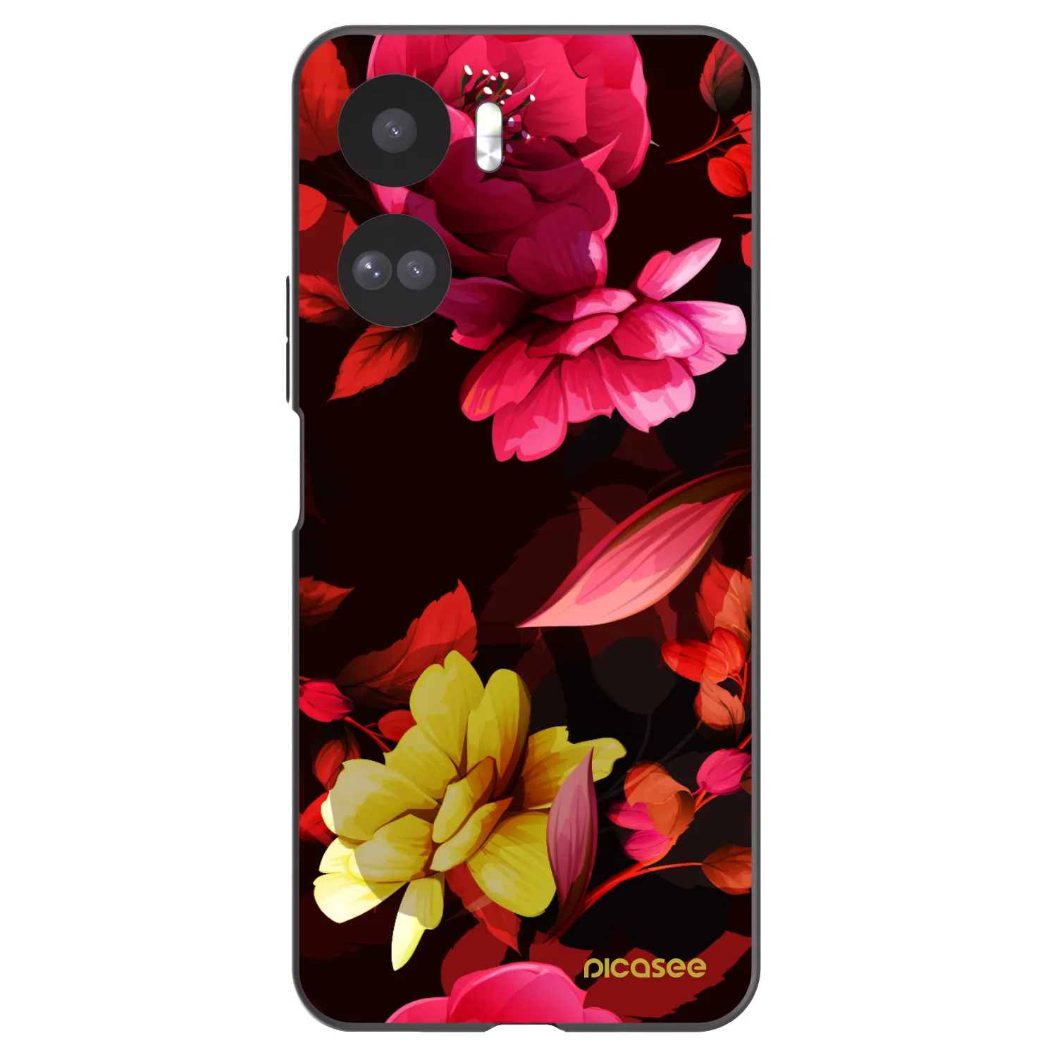 Picasee Honor 90 Lite 5G Hülle - Schwarzes Silikon - Dark Peonny