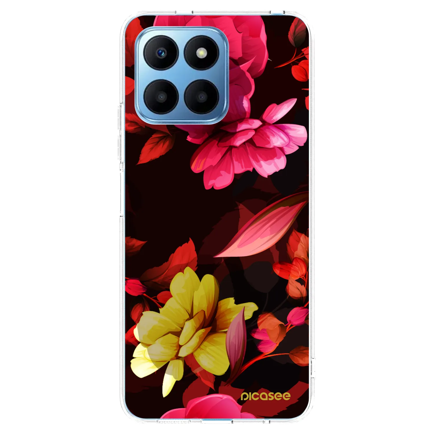 Picasee Honor 70 Lite Hülle - Transparentes Silikon - Dark Peonny