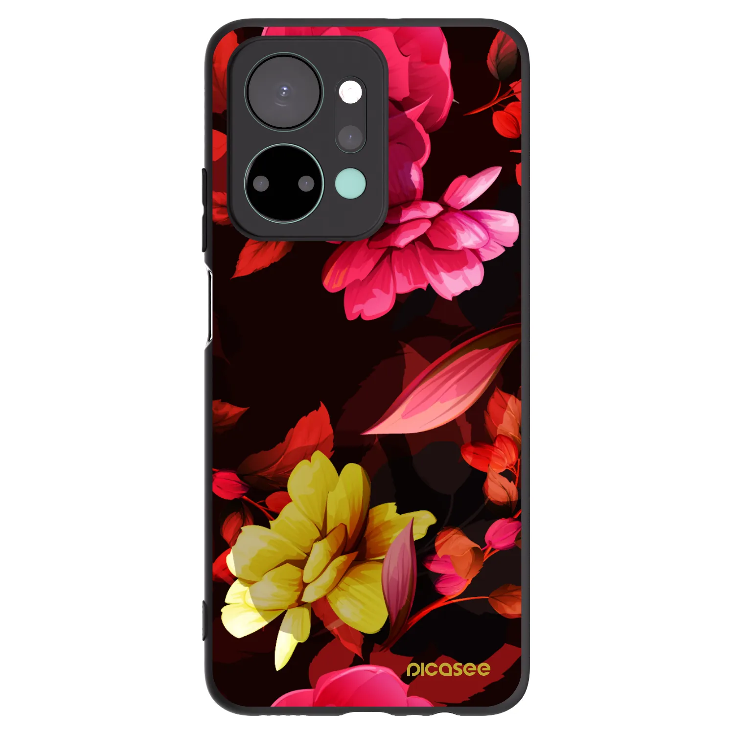 Picasee Honor X7a Hülle - Schwarzes Silikon - Dark Peonny