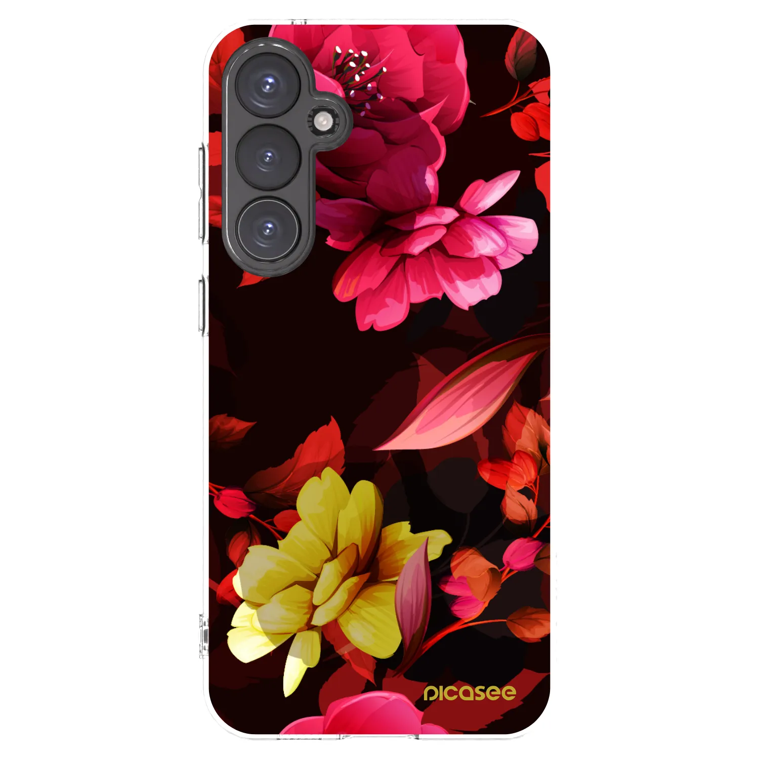 Picasee Samsung Galaxy S23 FE S711B Hülle - Transparentes Silikon - Dark Peonny
