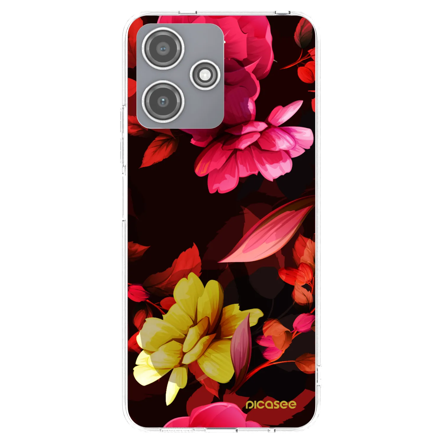 Picasee Xiaomi Redmi 12 5G Hülle - Transparentes Silikon - Dark Peonny