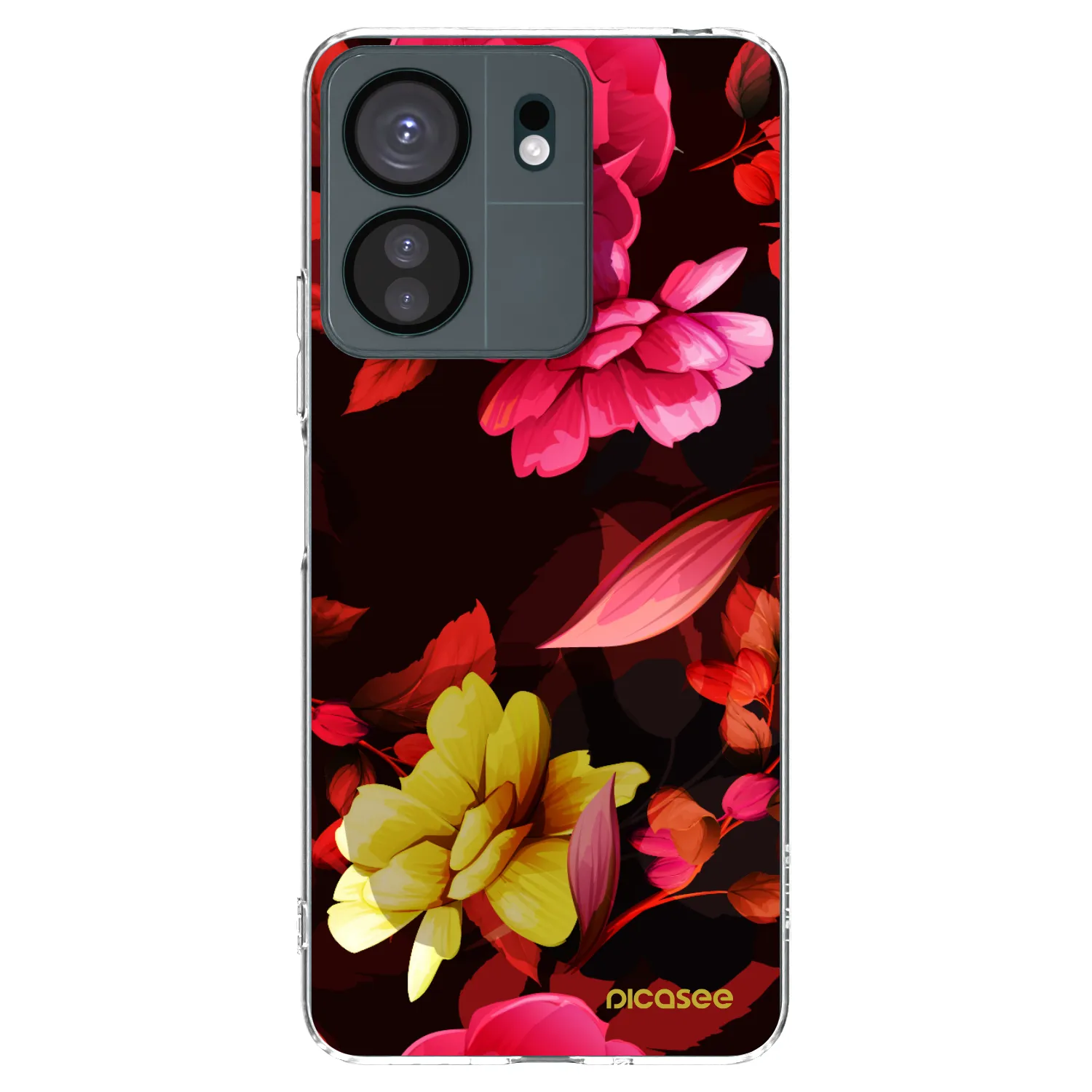 Picasee Xiaomi Redmi 13C 4G Hülle - Transparentes Silikon - Dark Peonny