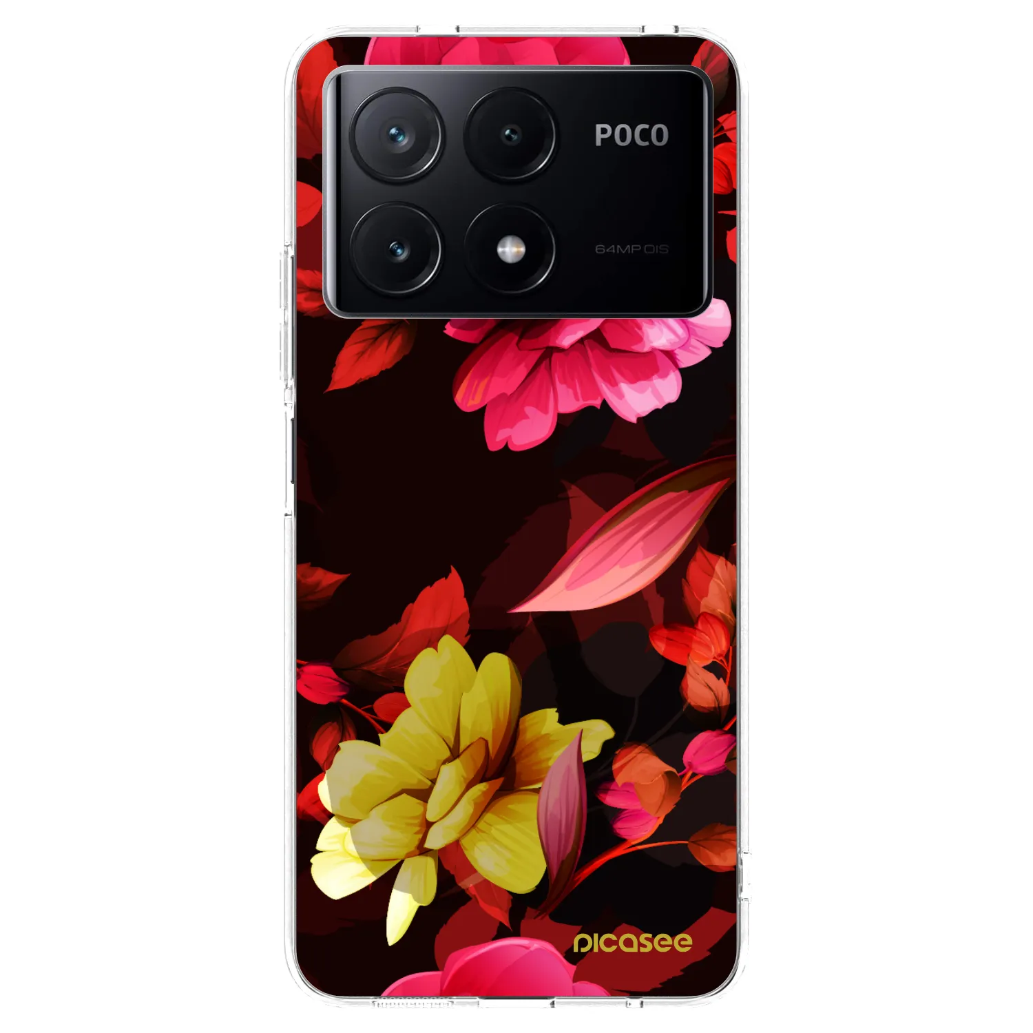Picasee Xiaomi Poco X6 Pro Hülle - Transparentes Silikon - Dark Peonny