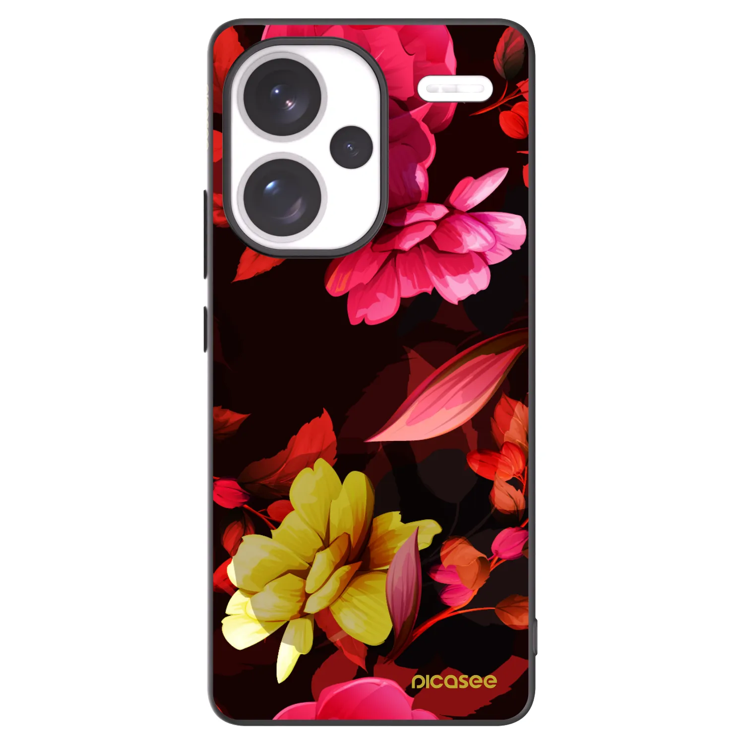 Picasee Xiaomi Redmi Note 13 Pro+ 5G Hülle - Schwarzes Silikon - Dark Peonny