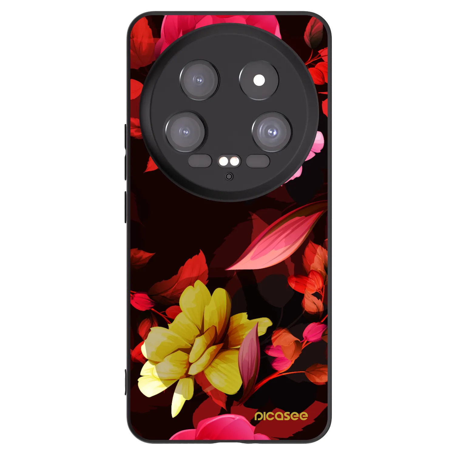 Picasee Xiaomi 14 Ultra Hülle - Schwarzes Silikon - Dark Peonny