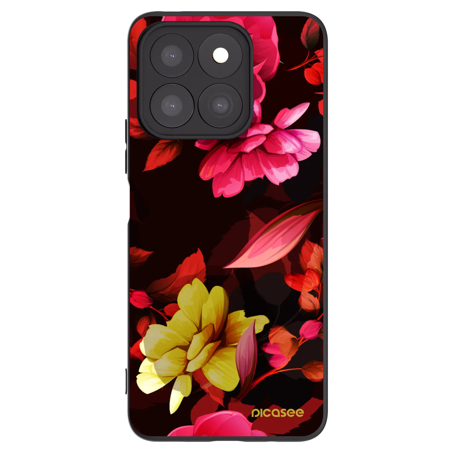 Picasee Honor X8b Hülle - Schwarzes Silikon - Dark Peonny