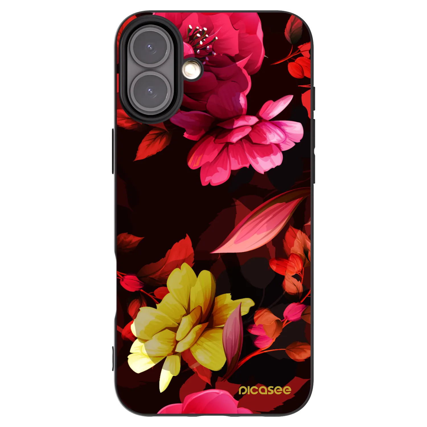 Picasee Apple iPhone 16 Plus Hülle - Schwarzes Silikon - Dark Peonny
