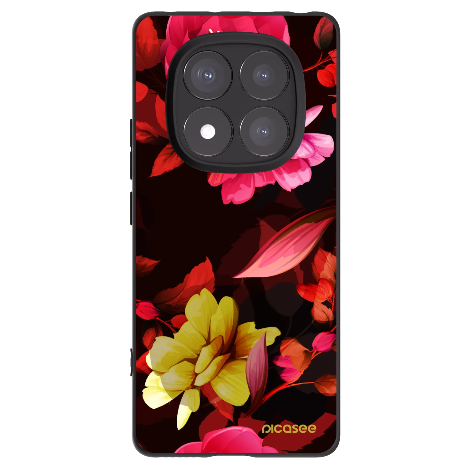 Picasee Xiaomi Redmi Note 14 Pro 5G Hülle - Schwarzes Silikon - Dark Peonny