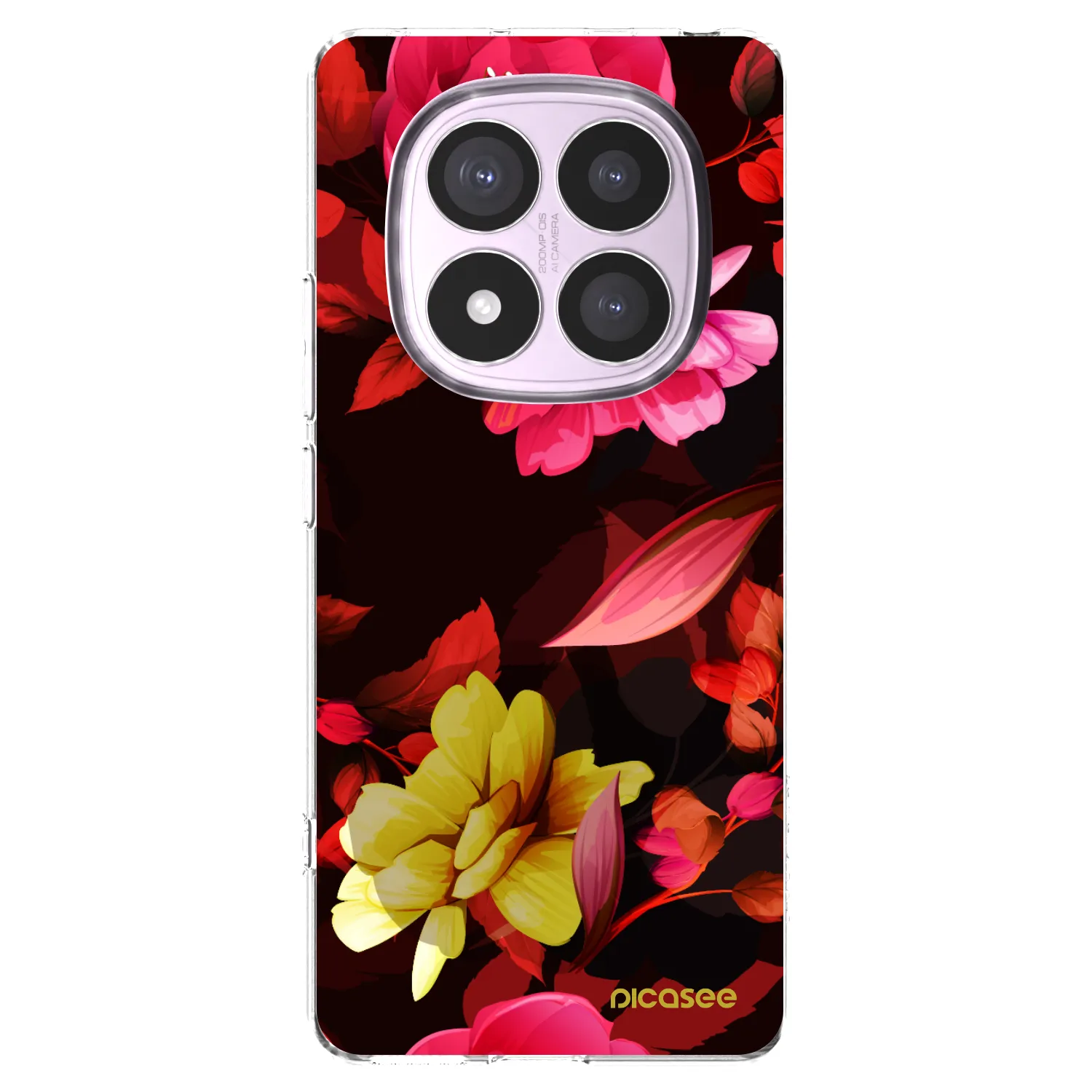 Picasee Xiaomi Redmi Note 14 Pro 5G Hülle - Transparentes Silikon - Dark Peonny