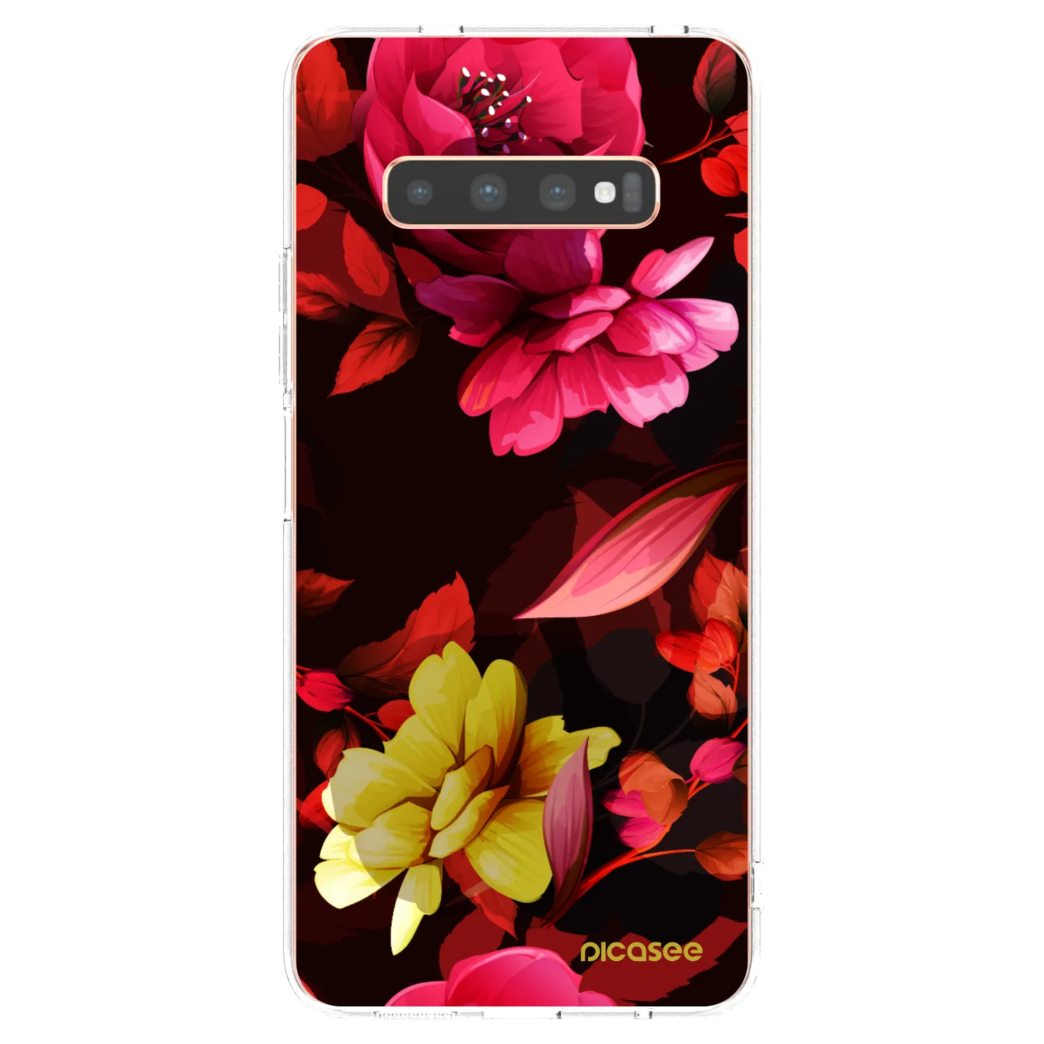 Picasee Samsung Galaxy S10 Plus G975 Hülle - Transparentes Silikon - Dark Peonny