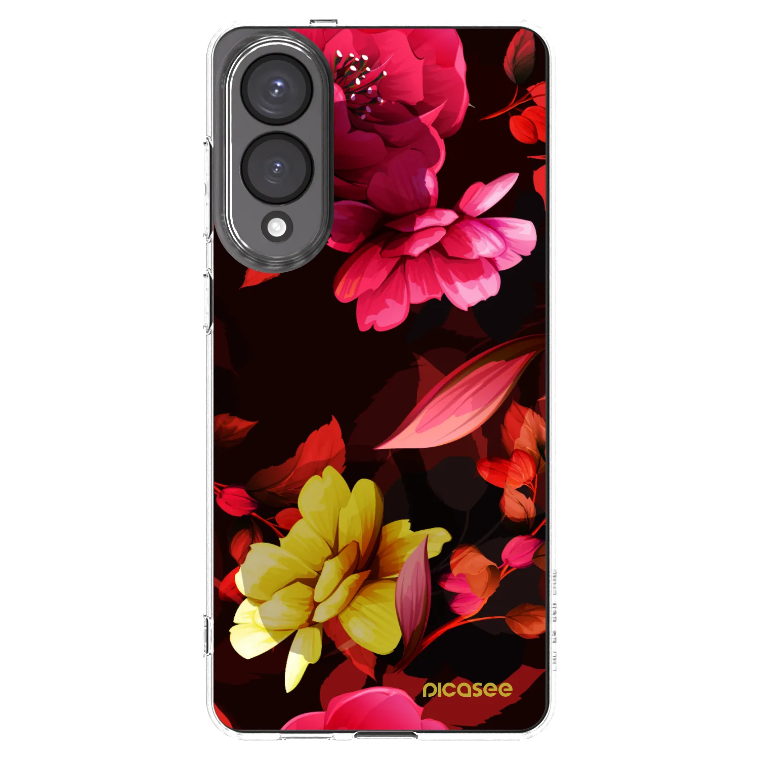 Picasee Samsung Galaxy S25 Edge 5G Hülle - Transparentes Silikon - Dark Peonny
