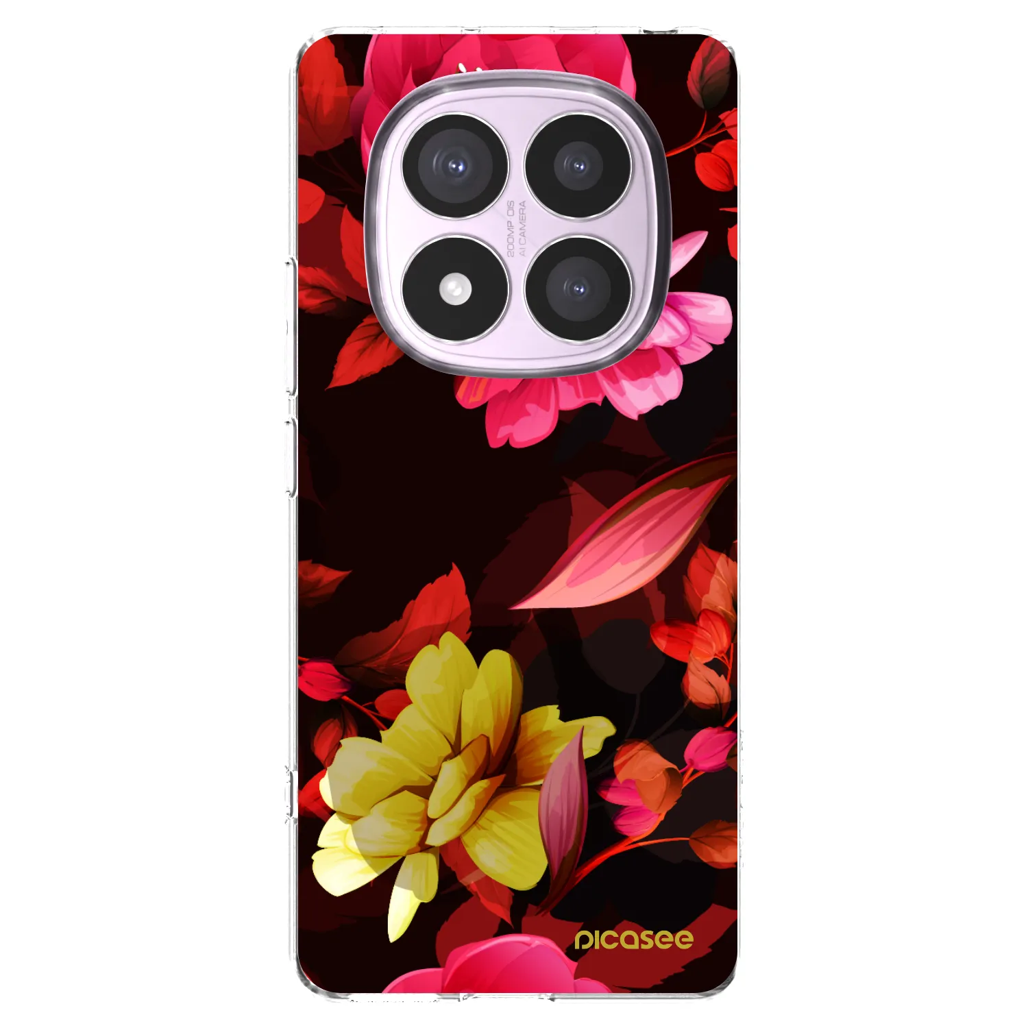 Picasee Xiaomi Redmi Note 14 Pro 4G Hülle - Transparentes Silikon - Dark Peonny