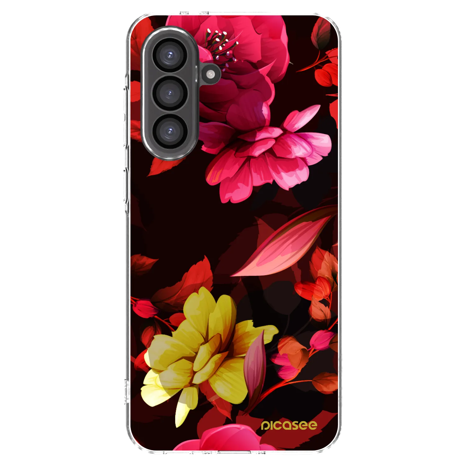Picasee Samsung Galaxy A56 5G A566B Hülle - Transparentes Silikon - Dark Peonny